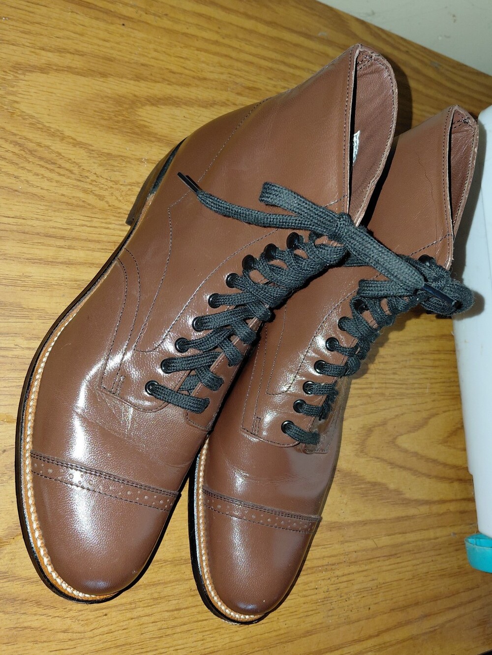 Stacy Adams Size 7 Mens EEUC Brown Leather